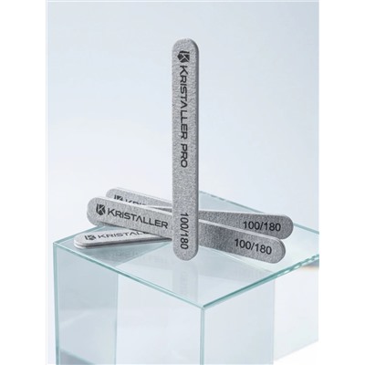 Kristaller Пилка маникюрная на деревянной основе тонкая, 100/180 грит, 17,8 см, 50 шт. 28328