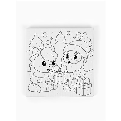 Картина по номерам «Новогодняя лошадка», 15×15 см