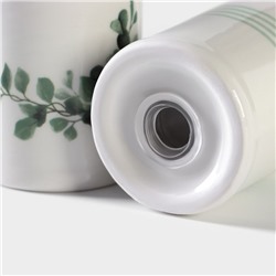 Набор для специй Доляна «Эвкалипт», солонка, перечница 130 мл, доломит, белый, зелёный