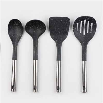 Набор кухонных принадлежностей Доляна «Космос», 4 предмета, чёрный