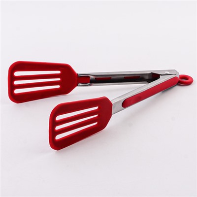 30497 Щипцы кухонные нерж/ст/силикон красные