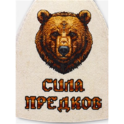 Шапка для бани и сауны «Сила предков», полиэфир, шерсть