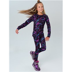 Термокомплект трикот. для девочек: фуфайка (футболка) с длин. рук, брюки