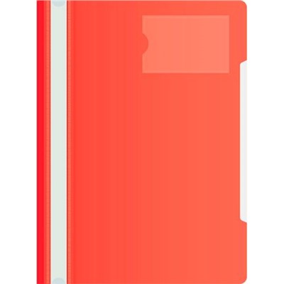 Скоросшиватель А4 пластиковый с кармашком для визитки красный PS-V20red (816328) Бюрократ