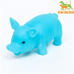 Игрушка пищащая «Маленький поросенок» для собак, 9 см, голубая