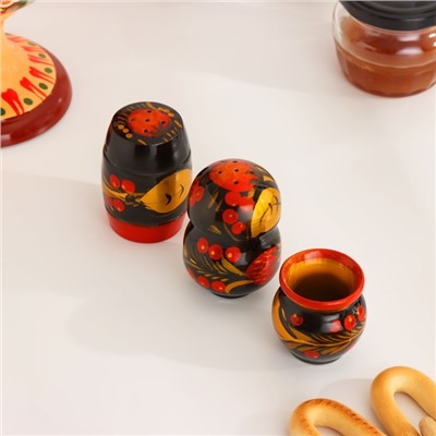 Набор для специй дерево «Ягодка», 4 предмета, хохлома