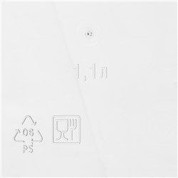 Ёмкость для хранения сыпучих продуктов IDEA «Степ», 1.1 л, 16×10×9.5 см, пластик, крышка белая