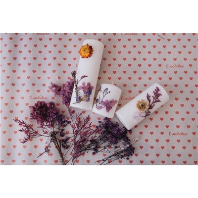 Набор свечей - цилиндров «Интерьерный», 4 шт., 6×4 см, 10 ч, белый