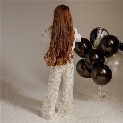 Брюки из пайеток KAFTAN, размер 30 (98-104 см), серебряные