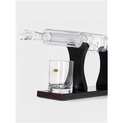 Мини-Бар «Автомат», 750 мл, 2 бокала, на подставке, стекло, дерево