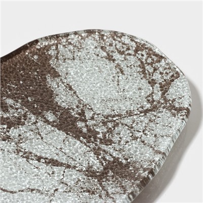 Блюдо сервировочное Magistro «Мрамор», 23.5×11×0.8 см, стекло, белое