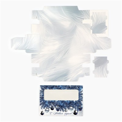 Коробка под 3 конфеты новогодняя с ячейками «Серебро», 13×3×5.5 см