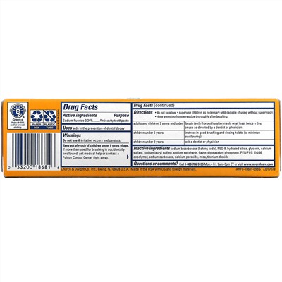 Arm & Hammer, Truly Radiant, зубная паста для защиты эмали, свежая мята, 121 г (4,3 унции)