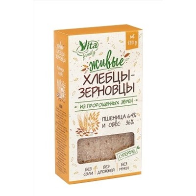 Хлебцы пшеничные+овёс из пророщенных зерен 120г ЭКОПРОДУКТЫ, 1190560