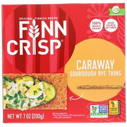 Finn Crisp, Caraway Sourdough Rye Thins, 7 oz (200 g)