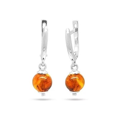 Серьги из серебра янтарь, СП50