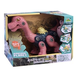 Конструктор "Бронтозавр" с отверткой (свет/звук), в коробке