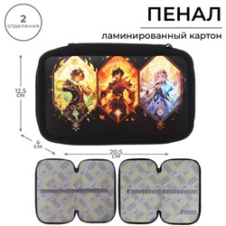 Пенал школьный, 2 секции, 12.5×20.5×4 см «Аниме game»