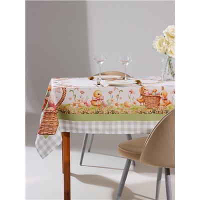 Скатерть на стол «Доляна. Пасхальные цыплята» 145×180 ± 3 см