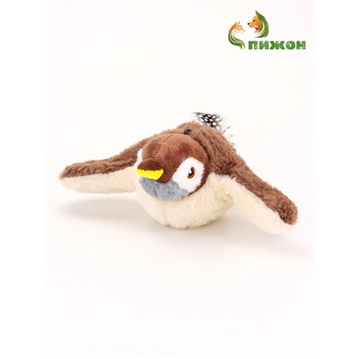 Интерактивная игрушка для животных «Воробей», коричневая