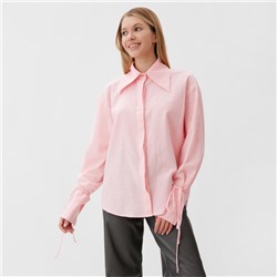 Рубашка женская с завязками MINAKU: Casual Collection, размер 50, розовая