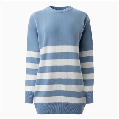 Джемпер женский MINAKU: Casual collection, цвет экрю, синий, размер 52