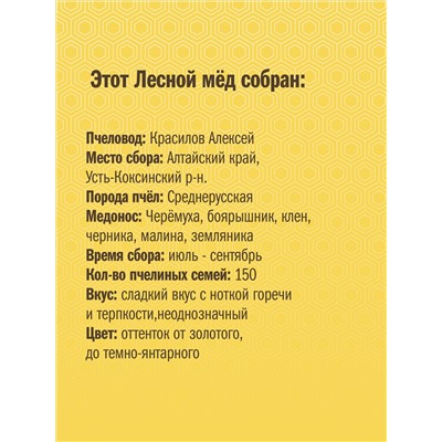 Мёд лесной с бугельным замком 250 гр