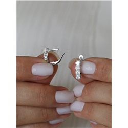 Серьги из серебра с фианитами родированные 925 пробы S2180771010р