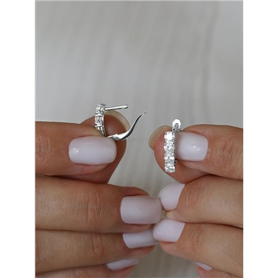 Серьги из серебра с фианитами родированные 925 пробы S2180771010р
