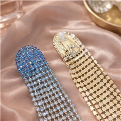 Клипсы женские без прокола "Вечерние", цвет: серебристый и голубой, арт.012.088