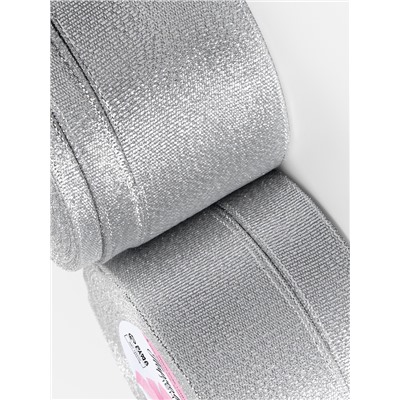 Набор парчовых лент, 5 шт., размер лент: 6/10/20/40/50 мм, 23±1 м, цвет серебряный