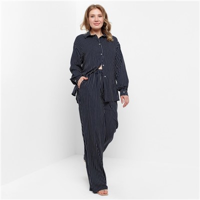 Костюм женский (рубашка, брюки) MINAKU: Enjoy, размер 48, синий