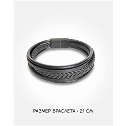 Браслет из стали на кожаном ремешке