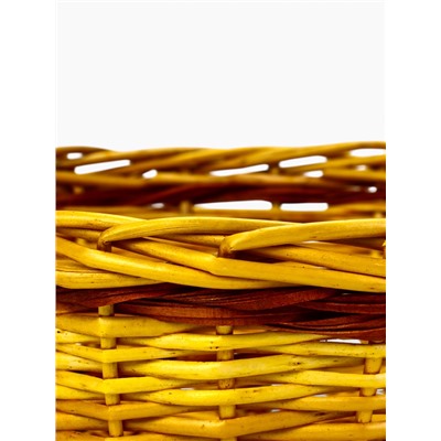 Корзина плетёная для хранения Vento, с ручкой, коричневая, набор 3 шт.