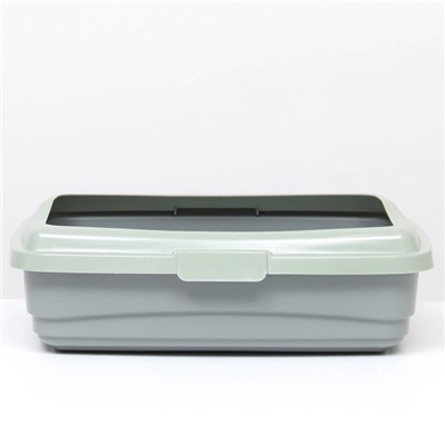 Лоток большой с бортиком Atlantis «Стандарт», 43×33×12.5 см, серый