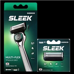 Станок для бритья DORCO SLEEK (+ 6 кассет), система с 6 лезвиями, триммером и Технологией Multi-Flex, SXF 2006