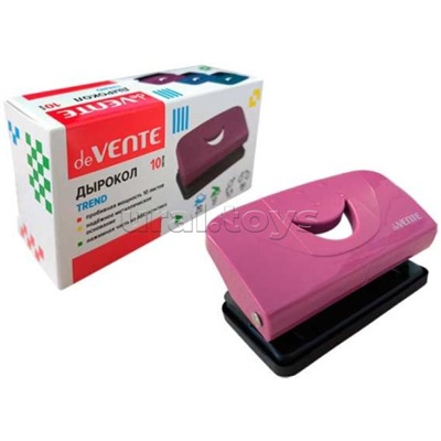Дырокол "Trend" (10 листов) пластиковый, в картонной коробке, брусничный
