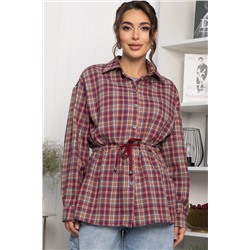 Рубашка хлопковая Джанет (винный) Б14274-4М
