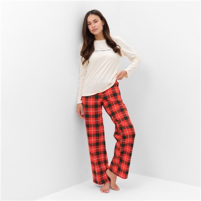 Пижама женская (лонгслив и брюки) KAFTAN What's your wish? размер 48-50