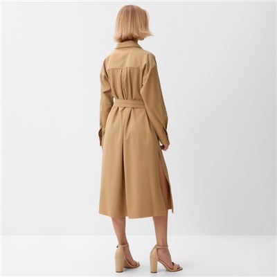 Платье миди женское MINAKU: Casual collection, бежевое, размер 50