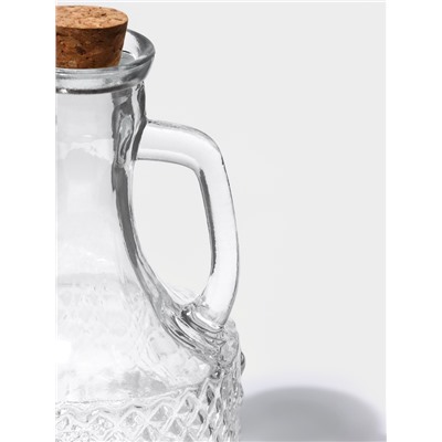 Бутылка для соусов и масла Доляна «Парфе», 180 мл, 9.5×14 см, с пробковой крышкой, стекло, прозрачная