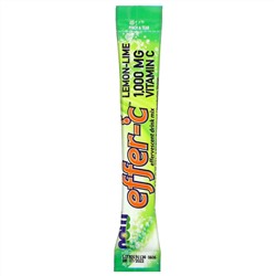 Now Foods, Effer-C, шипучий напиток, лимон-лайм, 30 пакетиков, (7,5 г) каждый