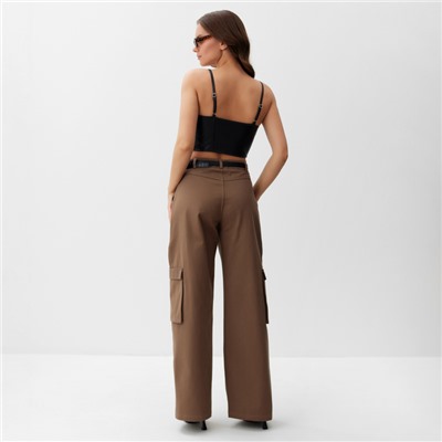 Брюки женские карго MIST Base, размер 46-48, коричневые