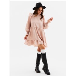 Платье мини женское с рюшами MIST, размер 44, розовое