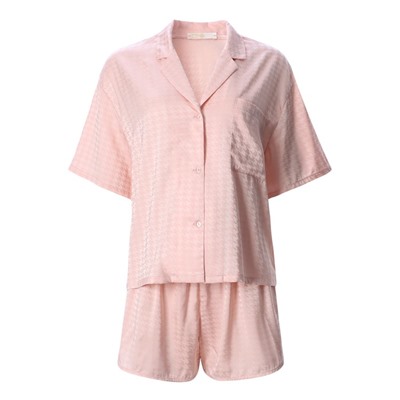 Пижама женская (рубашка, шорты) KAFTAN Silk, размер 40-42, розовая