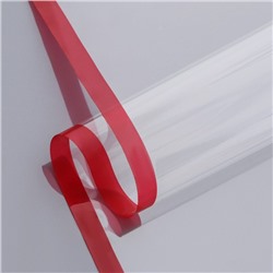 Пленка глянцевая прозрачная для цветов «Полоса», 58 см × 10 м, красный