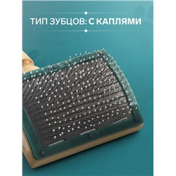 Щётка - пуходёрка, основание 70×50 мм, с каплями и рамкой, дерево