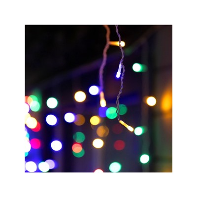 Гирлянда «Бахрома» 6×0.7 м, IP44, УМС, белая нить, 120 LED, свечение мульти, 220 В