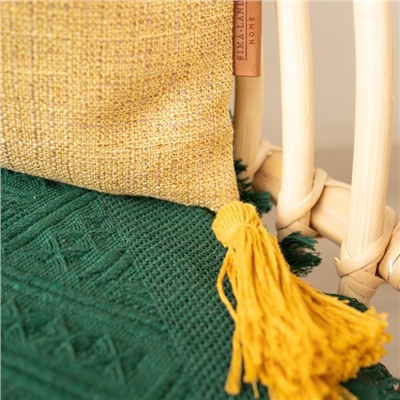 Плед «Этель. Треугольники» 130×180 см, 80% хлопок, 20% п/э, изумрудный