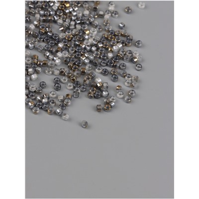 Бисер стекло 9/0 «Цилиндры. Серебро» двухцветный, не выцветает 450 г